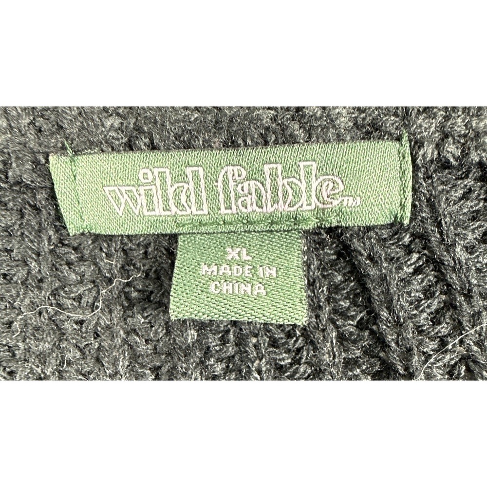 Wild Fable Women's Cropped Long Bell Sleeve Rib-Knit Sweater Black Size XL - Picture 7 of 9
